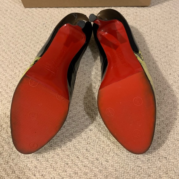 Christian Louboutin open toe graffiti 130 heels - Picture 5 of 7